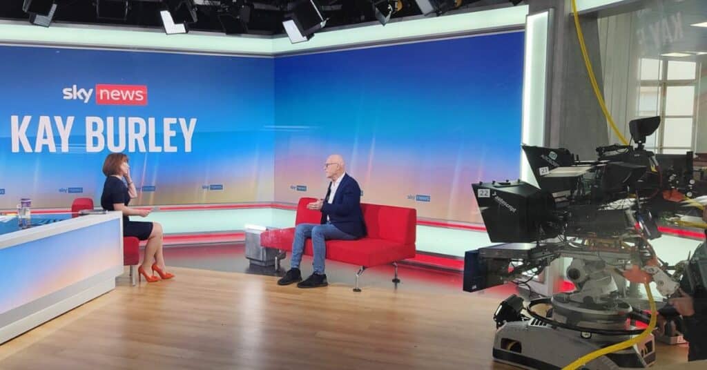 Kay Burley interviews John Caudwell on Sky News