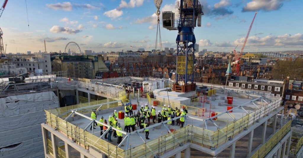 Caudwell celebrates 1 Mayfair topping out in London